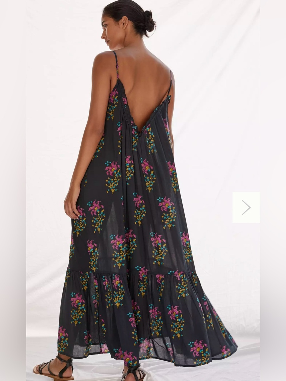 Anthropologie Maxi Dress or Cover-up  Floral Beachy Lounge Sz L-XL Modal Flowy - Picture 4 of 8